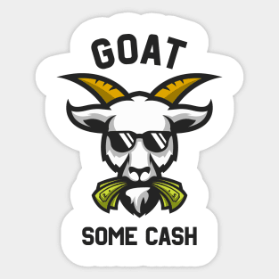 Goat Some Cash Funny Goat Eats Money Sticker